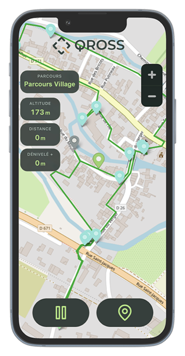 L’application QRoss Tracker sur un smartphone